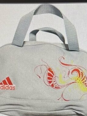adidas Women's Light Gray Tote with Red & Yellow Accent